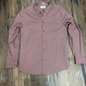 Casual Long-Sleeve Button-Down Shirt — Dusty Rose